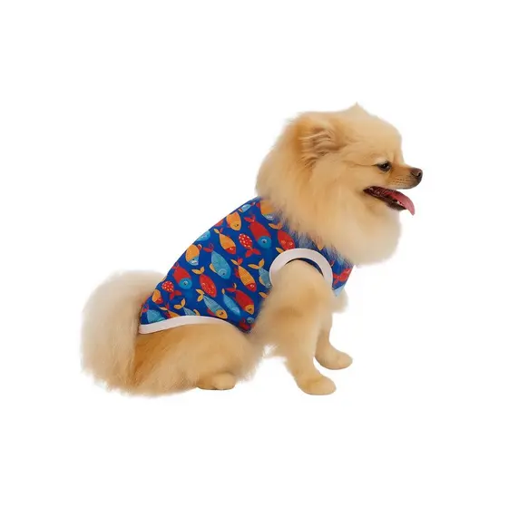 Roupa Pet Unissex Dry Fit UV Peixes