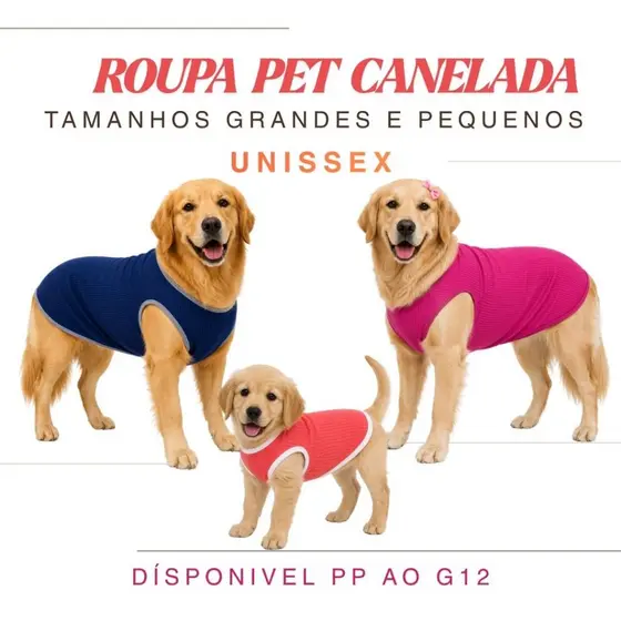 Roupa Pet Canelada - Pequeno e Grande Porte