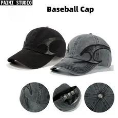 Boné Retro Bordado Streetwear Americano Algodão Tecido Uso Diário Camping Masculino Feminino Chapéu