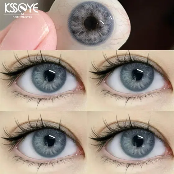 KSSEYE Lente De Contato Colorida Cosmética Anual Para Olhos 2pcs Big Eye Makeup DIA : 14.0-14.5MM Hydrogels WT : 40 % Macia E Confortável