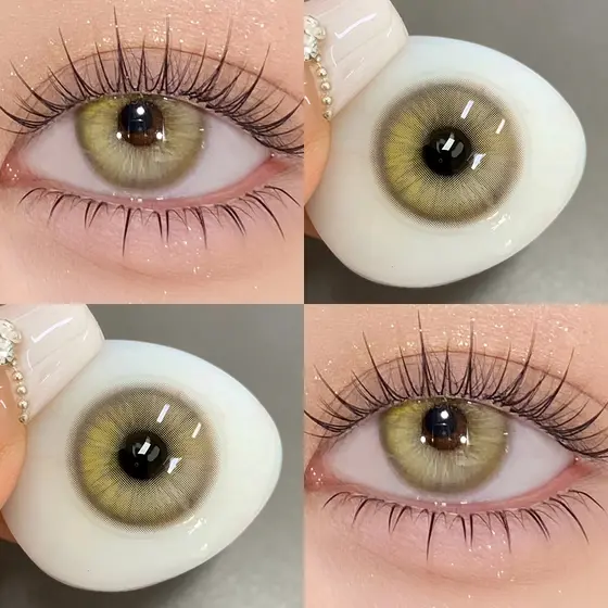 KSSEYE 2 Peças De Lentes De Contato Com Grau Sem Aro 14.2MM Olhos Grandes Azuis Estudantes Senhoras Maquiagem Para Os
