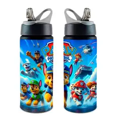 Garrafa Squeeze Patrulha Canina COM NOME OFERTA Com Alça e Bico Retrátil 600 ML