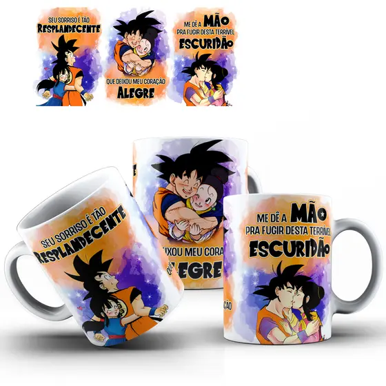 Caneca Dragon Ball de Porcelana COM NOME - Vários modelos