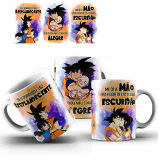 Caneca Dragon Ball de Porcelana COM NOME - Vários modelos