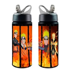 Garrafa Squeeze Naruto COM NOME - Vários Modelos Com Alça e Bico Retrátil 600 ML
