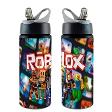 Garrafa/Squeeze Roblox COM NOME - Vários Modelos Com Alça e Bico Retrátil 600 ML