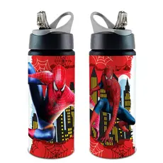 Garrafa/Squeeze Homem Aranha COM NOME - Vários Modelos Com Alça e Bico Retrátil 600 ML