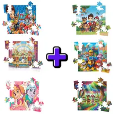 Kit 6 Quebra-cabeças Mdf Infantil Patrulha Canina Paw Patrol - 16 Peças Cada Vários Modelos