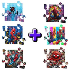 Kit 6 Quebra-cabeças Mdf Infantil Homem Aranha - 16 Peças Cada Vários Modelos