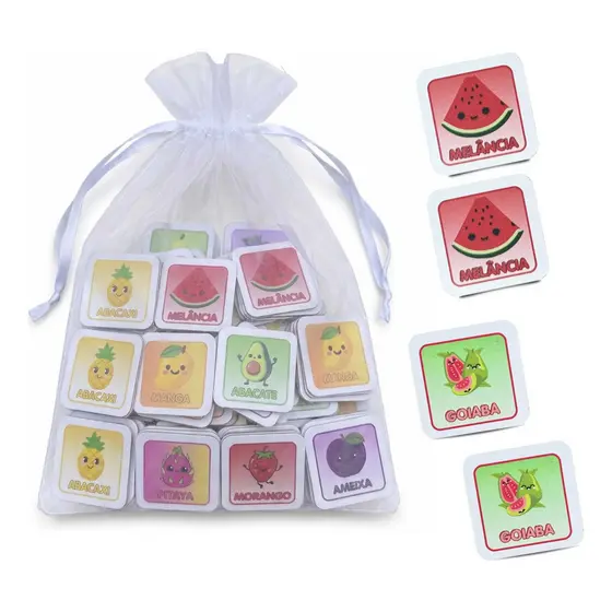 Jogo Da Memória Mdf Infantil Frutas Educativo Pintura Uv Vários Modelos