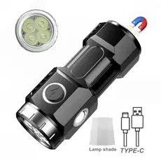 Mini Lanterna Tática Portátil Recarregável com Imã Kapbom KA-L6972