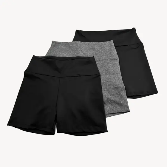 Kit 3 Shorts Academia Legging Suplex P AO G3