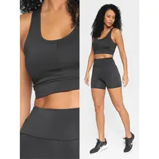 Kit Feminino Academia Shorts Cintura Alta e Top Nadador Conjunto