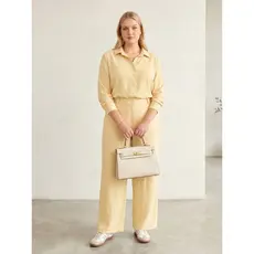Conjunto Alfaiataria Plus Size Feminino Elegante Blusa Camisa Social e Calça Cintura Alta Wide Leg