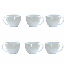 Kit 6 Xícaras de Acrílico 180ml Branca Resistente Leve e Durável Cantinho Do Café
