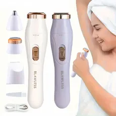 Depiladora Recarregável Elétrica Multifuncional 3 em 1 Portátil para Barbear Corporal e Facial de Alta Eficiência