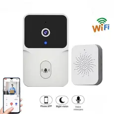 Campainha Inteligente Sem Fio com Câmera WiFi HD - Visão Noturna, Áudio Bidirecional e Sensor de Movimento