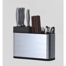 Porta Talheres Escorredor Aço Inox Utensílios Cozinha Organizador Bancada Drenagem Água Pia