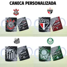Caneca Xícara Personalizada Porcelana Cerâmica Plástico Time Coração Futebol Nome Uso Exclusivo
