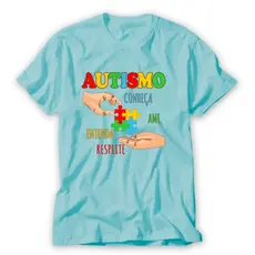 camiseta autismo cor azul conscientização respeito unissex