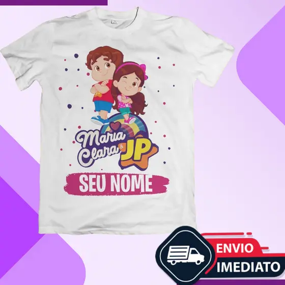 Camiseta Infantil Maria Clara e JP personalizada aniversario