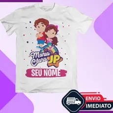 Camiseta Infantil Maria Clara e JP personalizada aniversario
