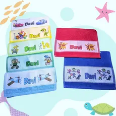 Toalhinha Lavabinho Personalizada com nome e tema kit com 3, 6, 9 ou 12 unidades.