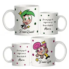 kit 2 Caneca Personalizada Padrinhos Mágicos de Batismo