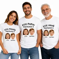 Camiseta Camisa Dia dos Pais Personalizada Presente T-Shirt Familia Estampa Amor Filho Neto Vovô Vó