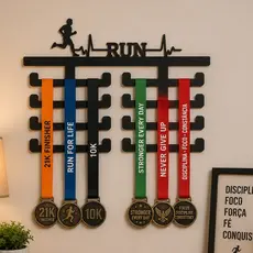 Suporte para Medalhas Corrida Esporte Decorativo Porta Medalhas Vazado 3D
