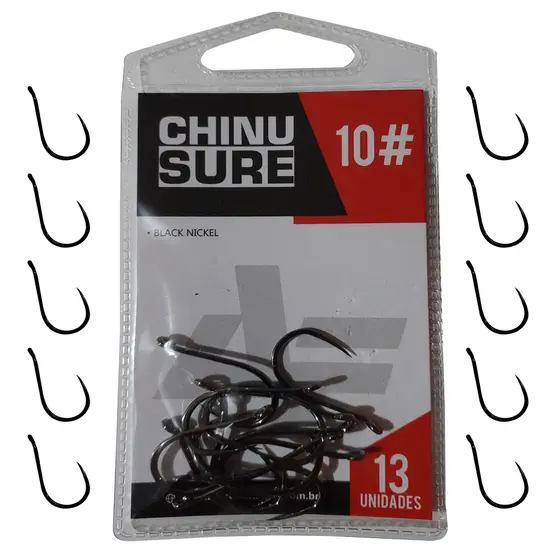 Kit Com 39 Anzois Chinu nº 10 Sem Fisga (3cartelas) Para Pesqueiro