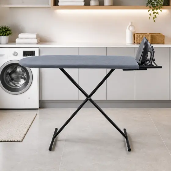 Tábua De Passar Roupa Reforçada, 3 Alturas, Com Porta Ferro