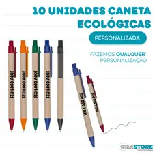 kit 10 unidades caneta ecológica Personalizada, nome logo e profissões