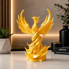 Escultura Fênix Decorativa Estátua Fenix Renascimento Moderna Elegante Escultura Fênix Estátua Fênix Ave