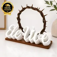 Decoração Cristã Ele Vive com Coroa de Espinhos – Jesus Cristo | Presente Religioso Jesus  Jesus