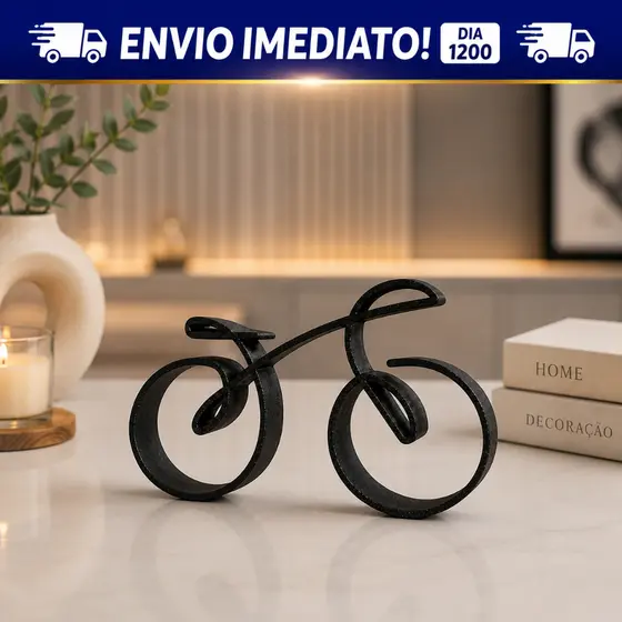 Escultura Decorativa Bicicleta Minimalista Premium