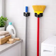 Suporte Prendedor de Vassoura e Rodo Parede – Organizador Resistente e Prático Rodo Cabo de Vassoura
