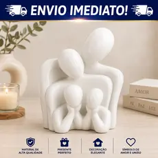 Escultura Família Decor Moderna Estátua Minimalista Sala, Quarto, Escritório Decoração Premium Casa