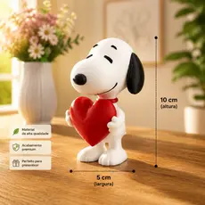 Snoopy Decorativo com Coração Vermelho | Enfeite de Mesa | Presente Criativo | Decoração Casa Quarto Escritório