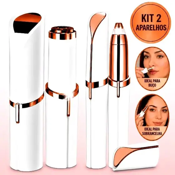 Kit Depilador Facial Feminino Sobrancelha Buço Rosto indolor Removedor de Pelos USB