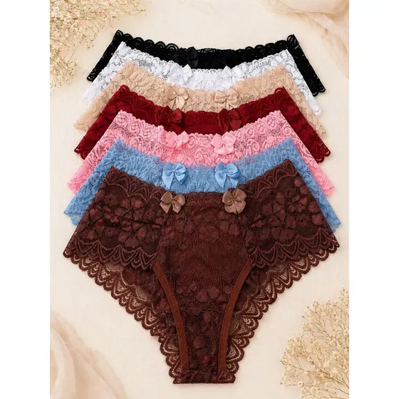 Kit Calcinha Fio Largo de Renda Forrada com Algodao Luxo Levanta Bumbum Sensual Conforto