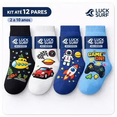 Meias Infantis Menino Luck Surf 2 a 10 Anos