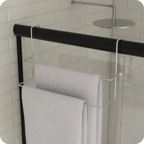Porta Toalha Box Toalheiro Duplo Para Banheiro Cromado ARM