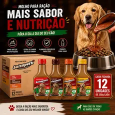 Caixa 12 Molho Para Ração Cachorro - Caixa Fechada 250g 12 Unidades