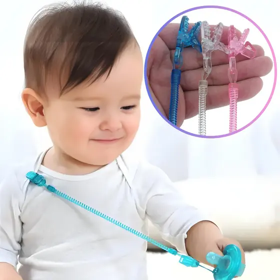 Kit 2 Prendedor de Chupeta Tipo Mola Bebê Universal Várias Cores