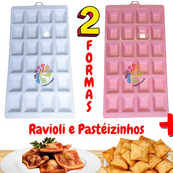 Forma de Pastel 2 Unidades Branca Rosa Forma 24 Cavidades Ravioli Prático