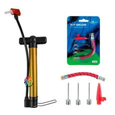 Bomba De Encher Pneu De Bicicleta Ar Inflar Bike Moto Kit para Bola