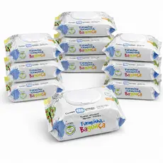 Kit 10 Pacotes Toalhas Umedecidas Turminha da Bagunça 120 Folhas 98% Água Lenço Umedecido