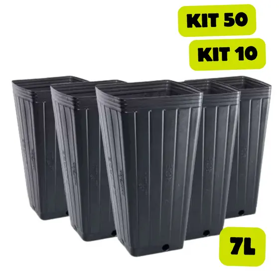 Vaso 7 Litros Comprido para Plantas Ornamentais Mudas Citrus Flexivel Flores