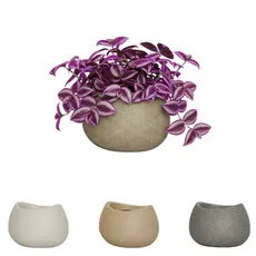 Vaso Decorativo Texturizado Oval 12 Areia Cimento Granito para Plantas Jardim